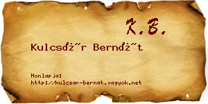 Kulcsár Bernát névjegykártya